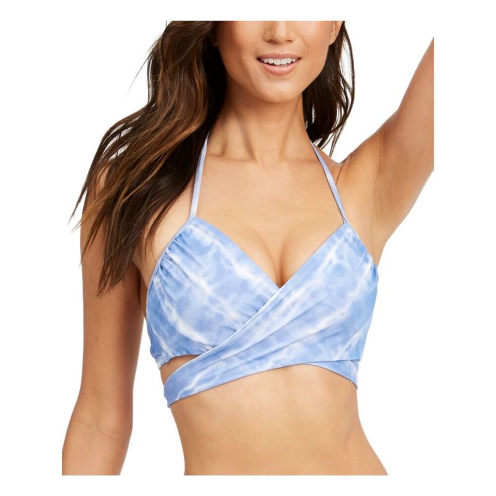 SUNDAZED Women's Purple Stretch Tie Lined Simone Halter Swimsuit Top 36D